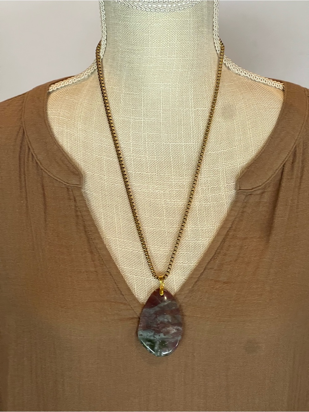 Bloodstone Chalcedony Necklace